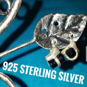 925 sterling silver and black onyx earrings